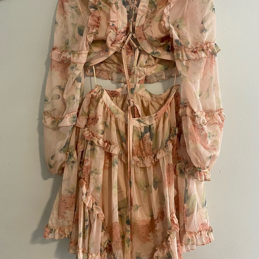 Floral/pink chiffon dress